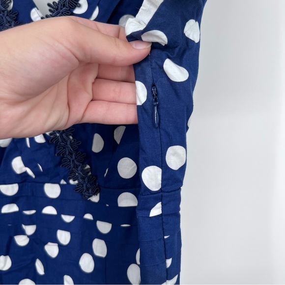 Boden Vibrant Blue Polka Dot Knee Length Dress - Picture 8 of 8